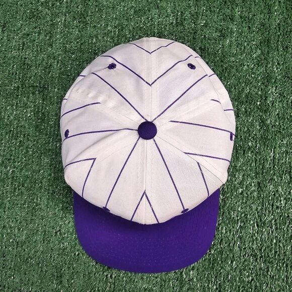 Vintage Reba McEntire On Tour Striped Hat SnapBack White & Purple Vtg 90s Cap - Picture 4 of 9